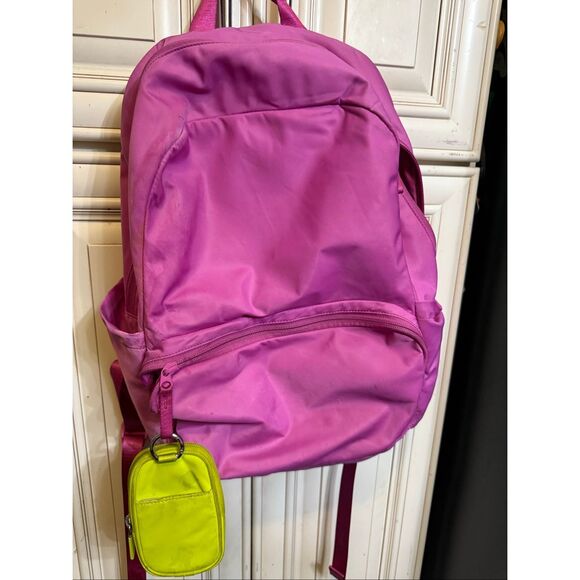 Lululemon Women's Bright Pink Green Pouch Everywhere Backpack - Picture 13 of 14
